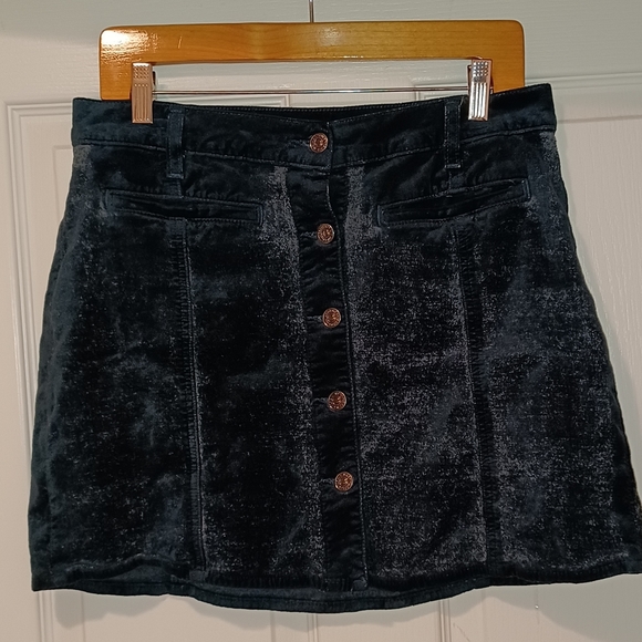 7 FOR ALL MANKIND BUTTON DOWN VELVET MINI SKIRT SI - Picture 6 of 12